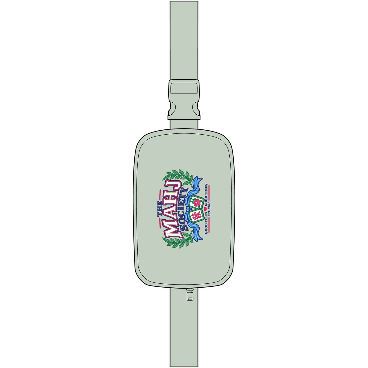 The Mahj Society Embroidered Explorer Sling Bag — Mahjong bag