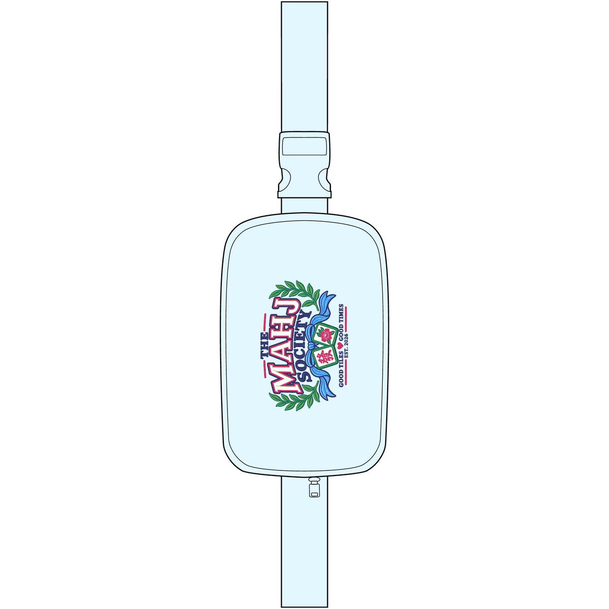 The Mahj Society Embroidered Explorer Sling Bag — Mahjong bag