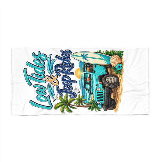 Low Tides & Beach Rides Beach Towel – Tropical Surf 4x4 Graphic