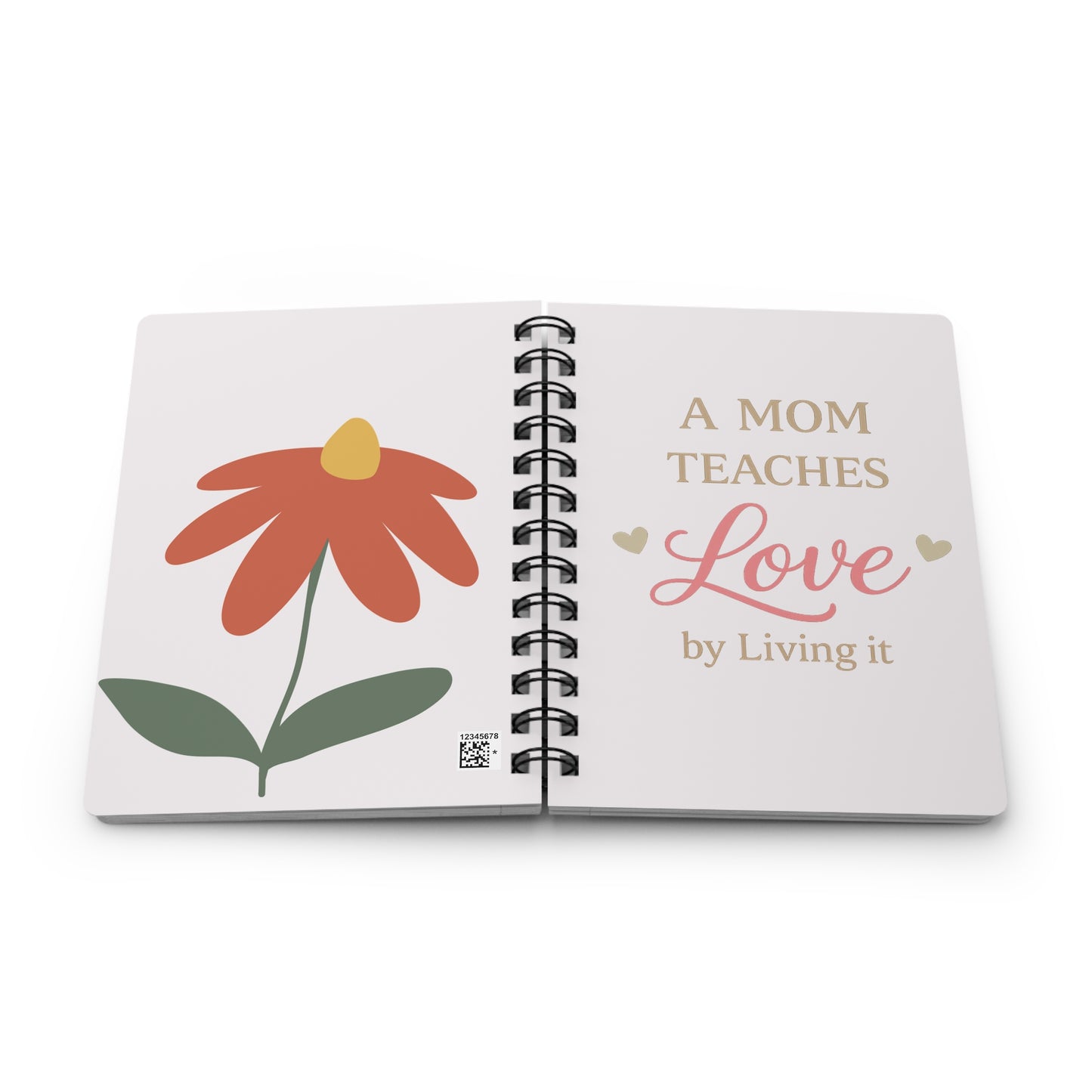 A Mom Teaches Love spiral bound journal | Floral cover notebook