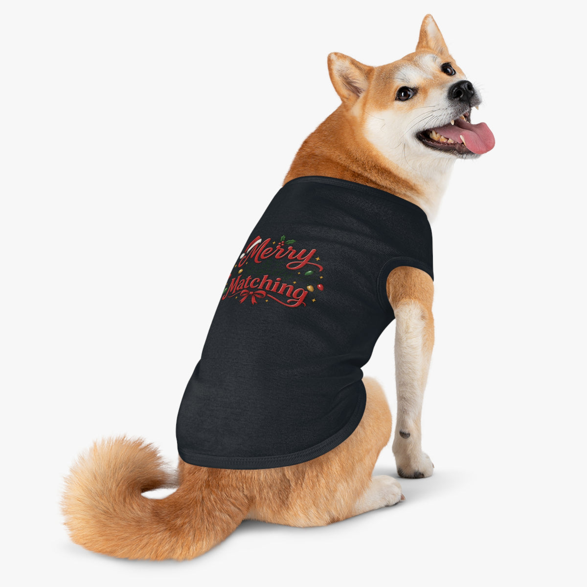 Pet Tshirt — "Merry Slightly Matching" Christmas Dog Shirt family pajama set