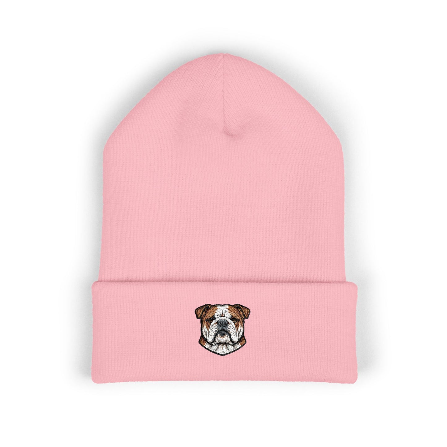 English Bulldog Embroidered Beanie | Cuffed Knit Hat