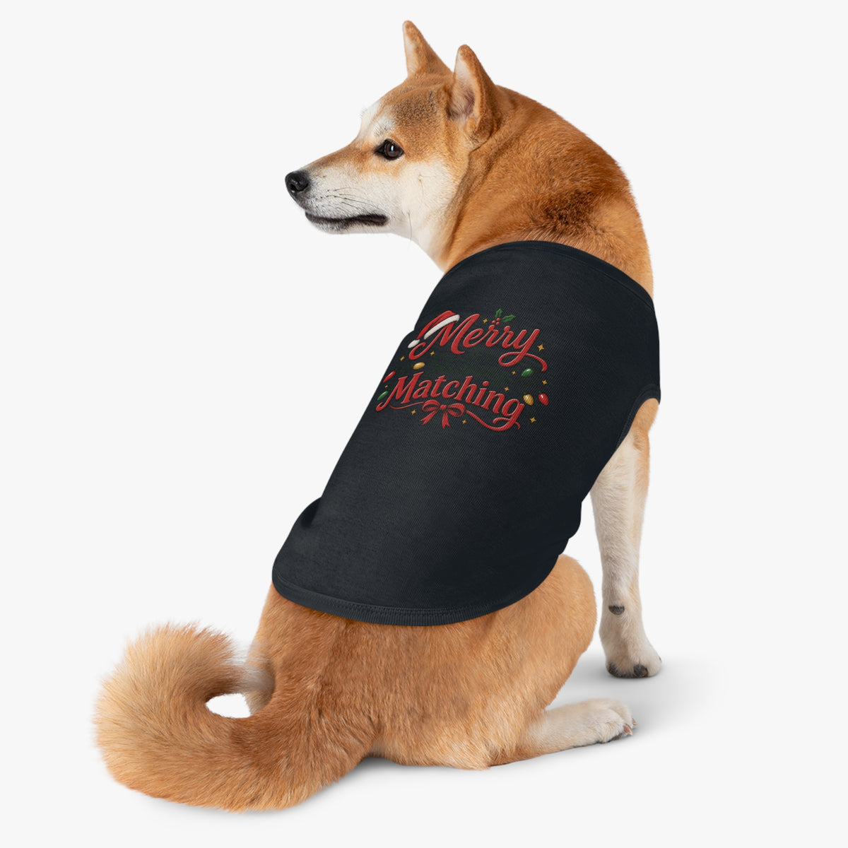Pet Tshirt — "Merry Slightly Matching" Christmas Dog Shirt family pajama set