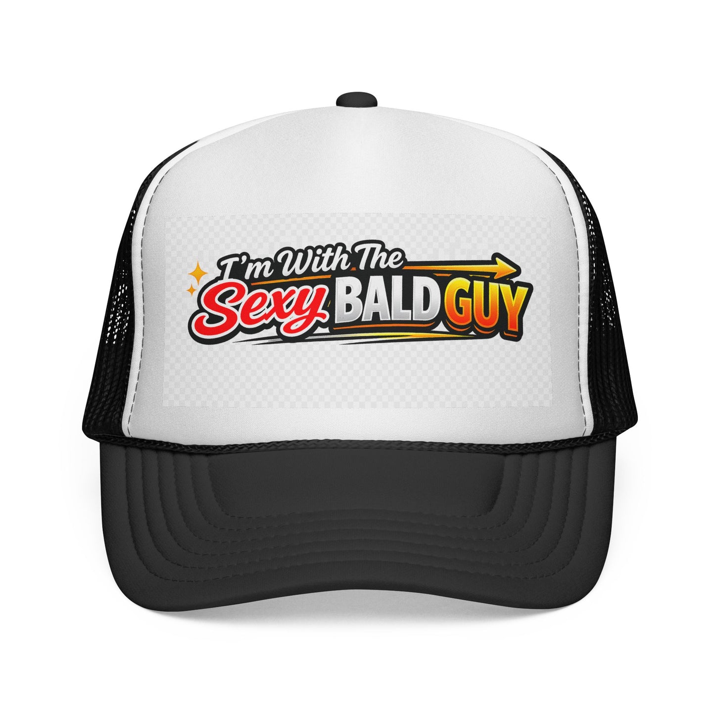 Im With The Sexy Bald Guy Trucker Cap | Funny Novelty Mesh Hat