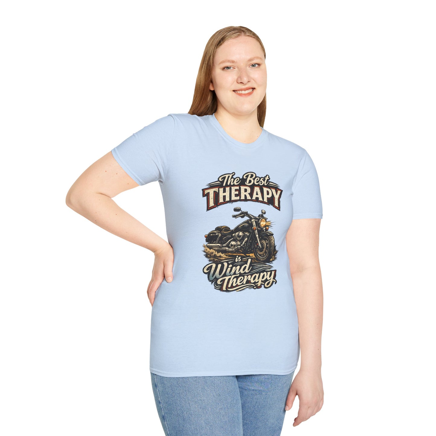 Motorcycle "The Best Therapy" T-Shirt | Bike Wind Therapy Design