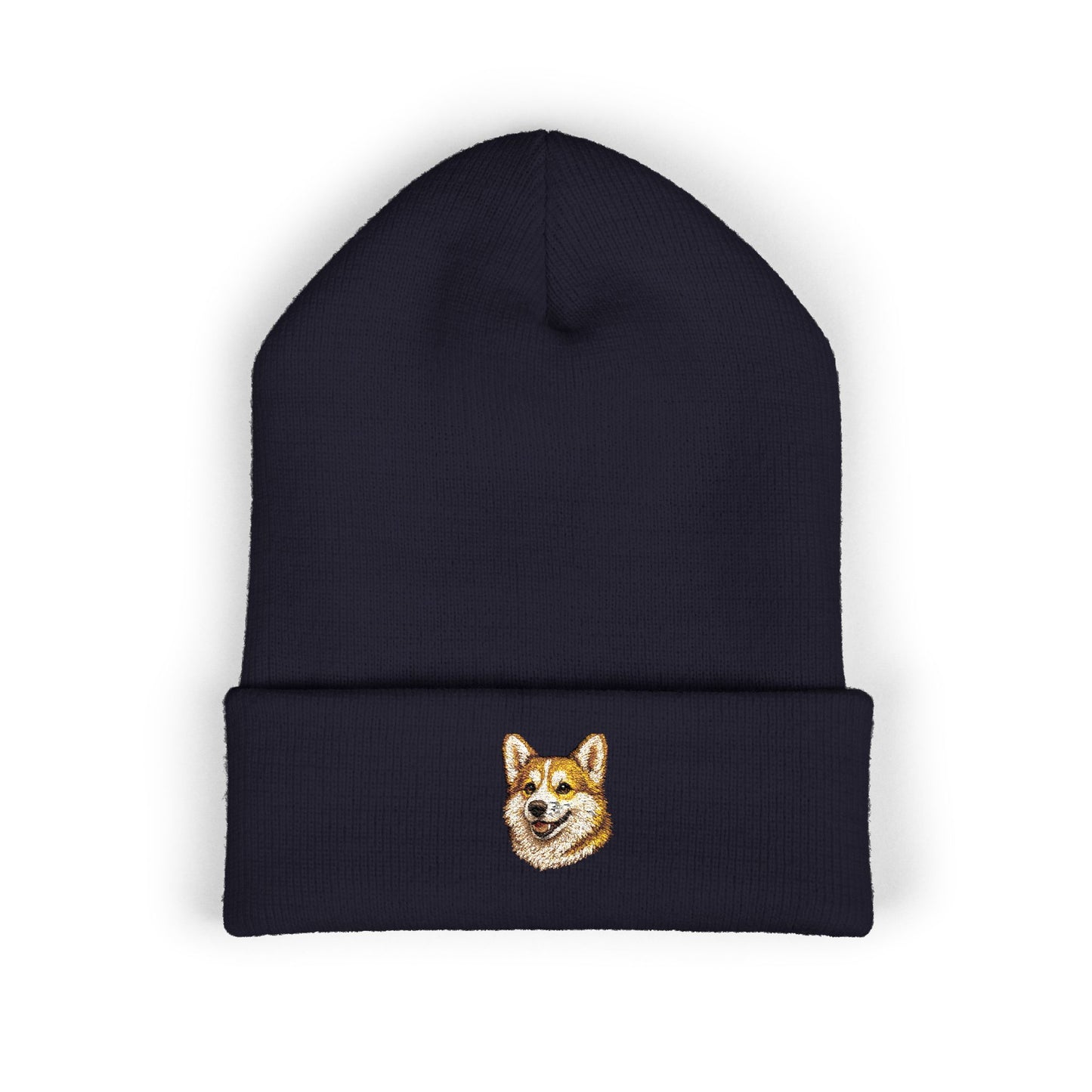 Corgi Embroidered Beanie | Cuffed Knit Hat