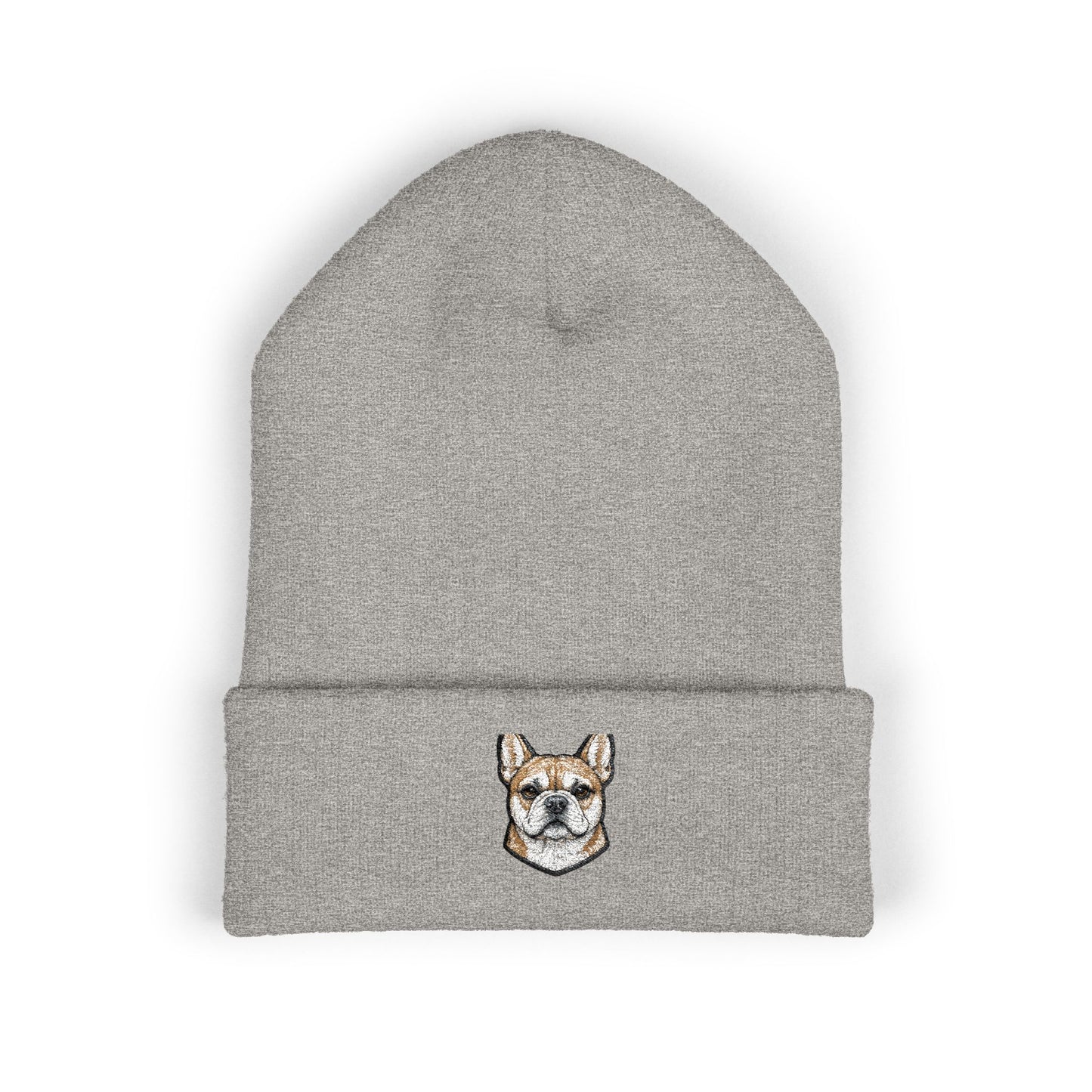 French Bulldog Embroidered Beanie | Cuffed Knit Hat