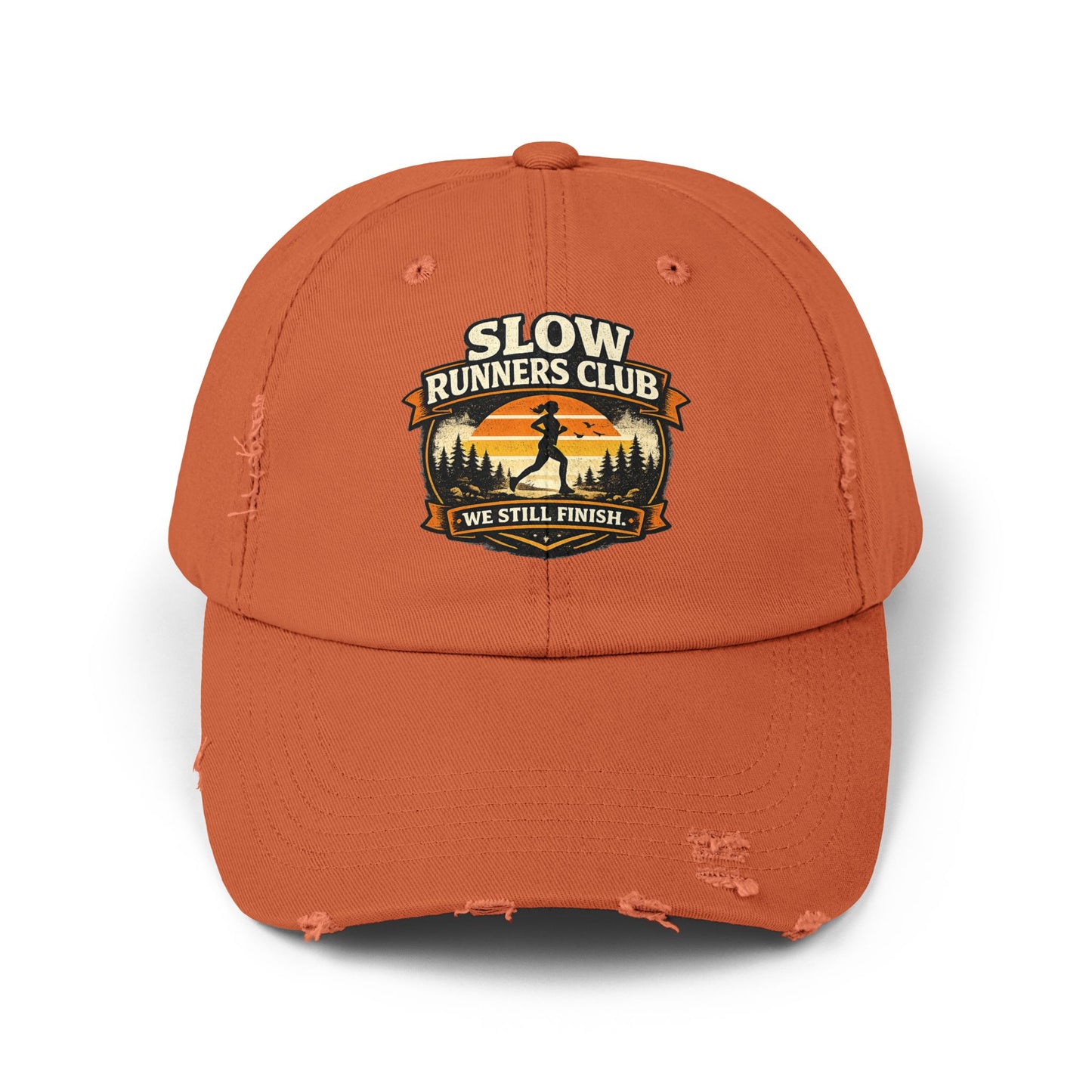 Slow Runners Club cap  We still finish | Distressed Running Hat, Funny Runner Logo
