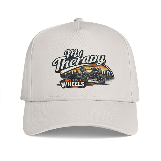 My Therapy Has Two Wheels Motorcycle Cap | Biker Trucker Hat