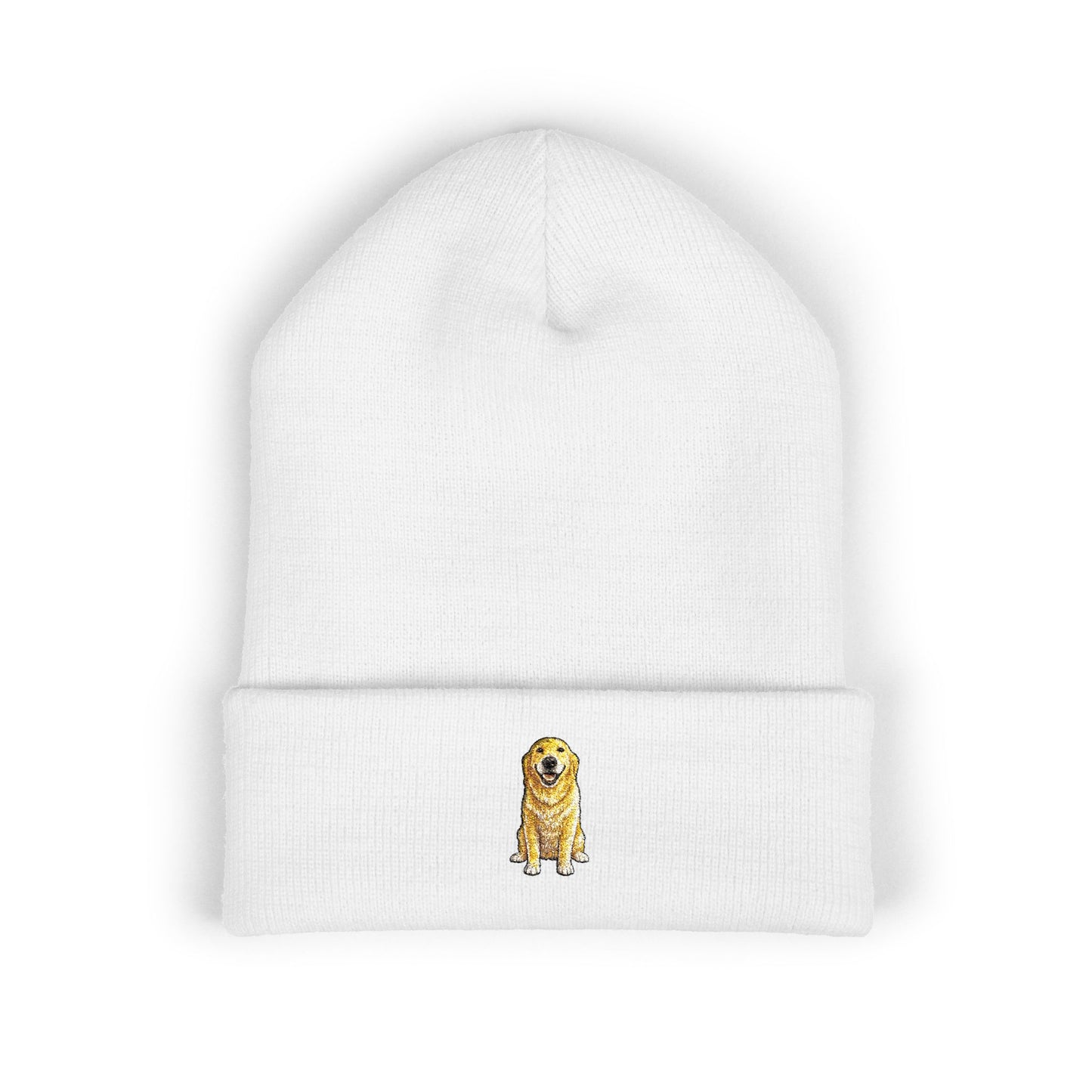 Yellow Labrador  Embroidery Beanie | Cuffed Knit Hat
