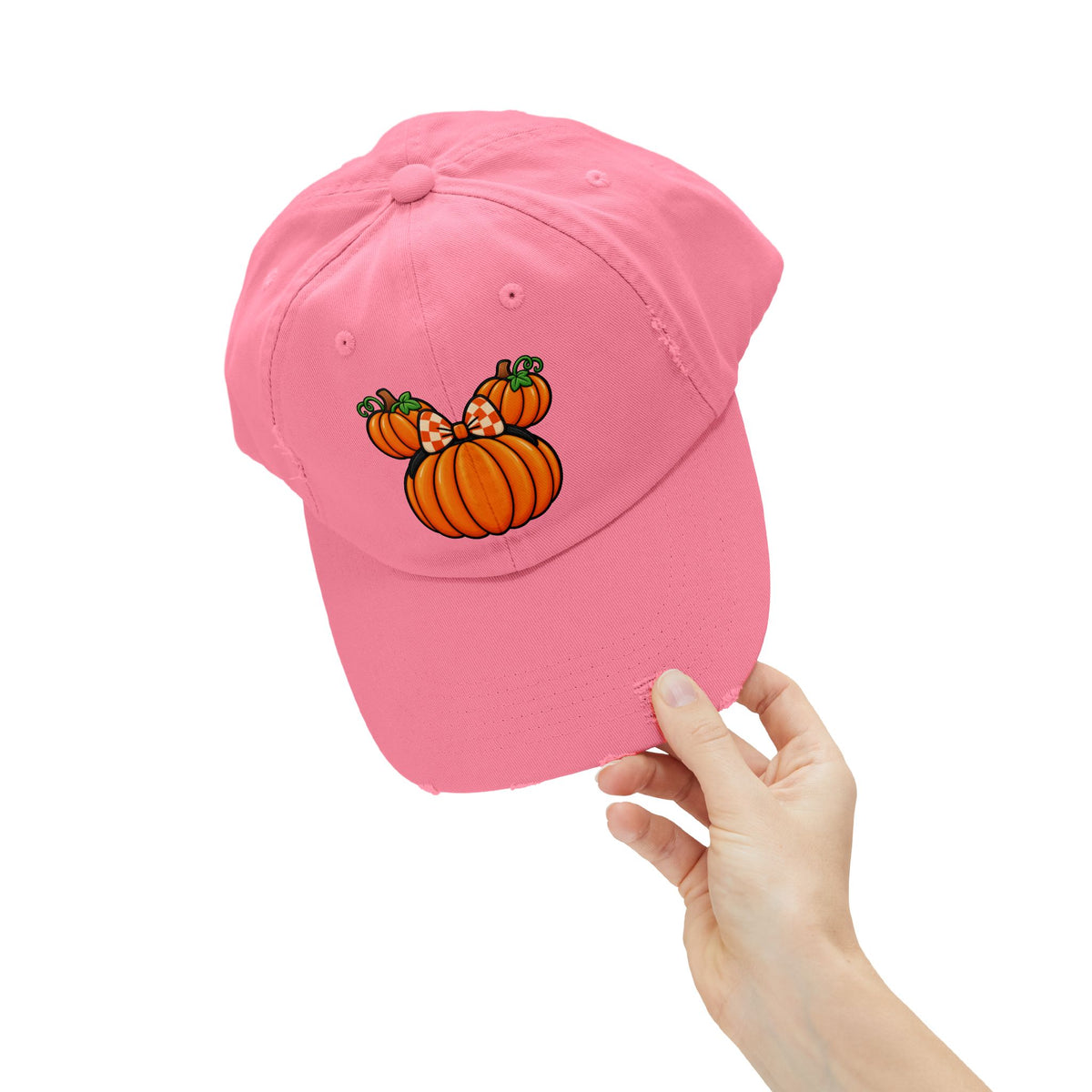 Fall Pumpkin  Ears Cap | Distressed Baseball Hat, Halloween Fall
