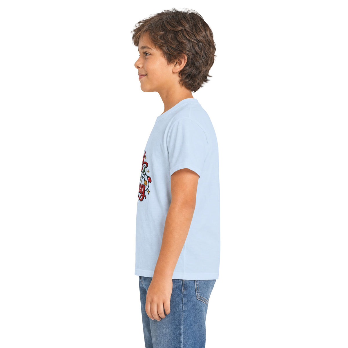 Kids T-Shirt — "Merry & Slightly Matching" Christmas Holiday Tee friends or family matching pajama shirt