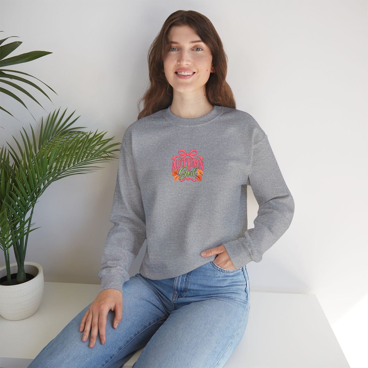 Autumn Girl 2026 Fall embroidered Unisex Heavy Blend™ Crewneck Sweatshirt