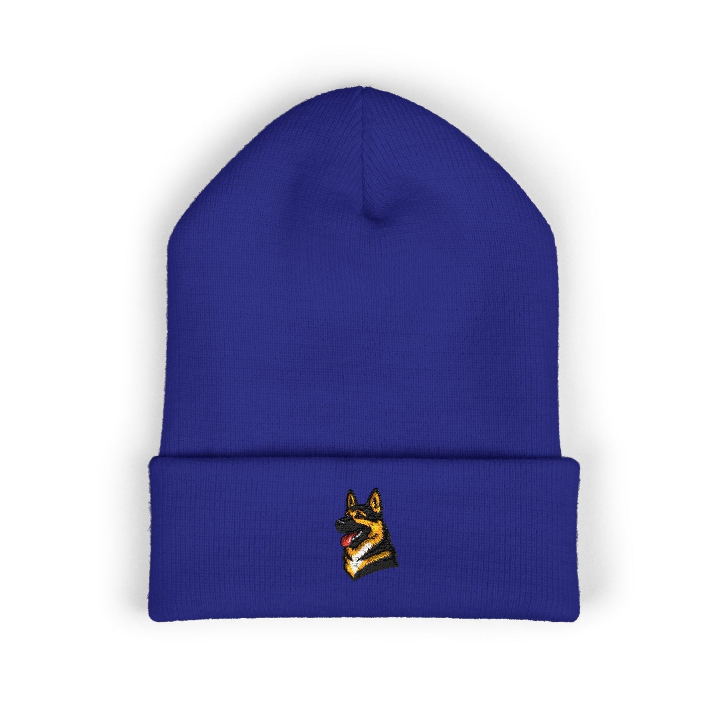 German Sheperd Embroidered Beanie | Cuffed Knit Hat