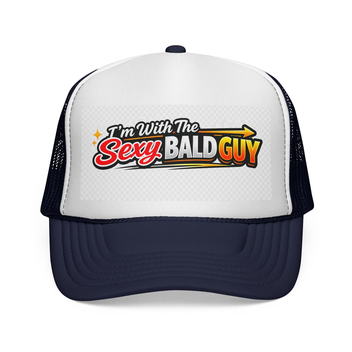 Im With The Sexy Bald Guy Trucker Cap | Funny Novelty Mesh Hat
