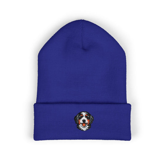 Bernedoodle Embroidered Beanie | Cuffed Knit Hat