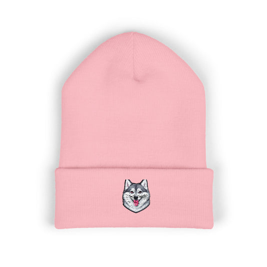 Alaskan Klee Kai Embroidered Beanie | Cuffed Knit Hat