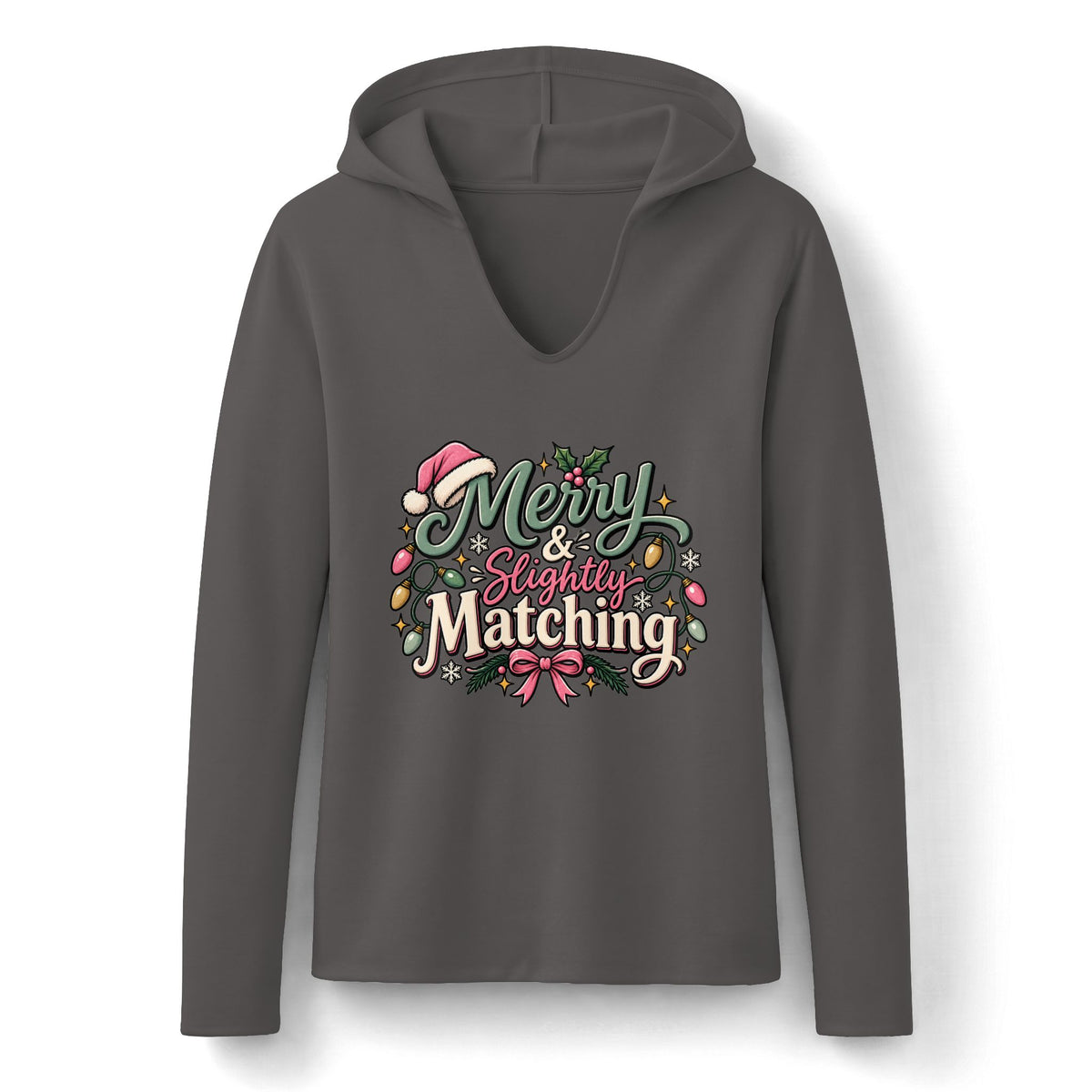Merry & Slightly Matching Women's Hoodie | Christmas holiday festive sweatshirt