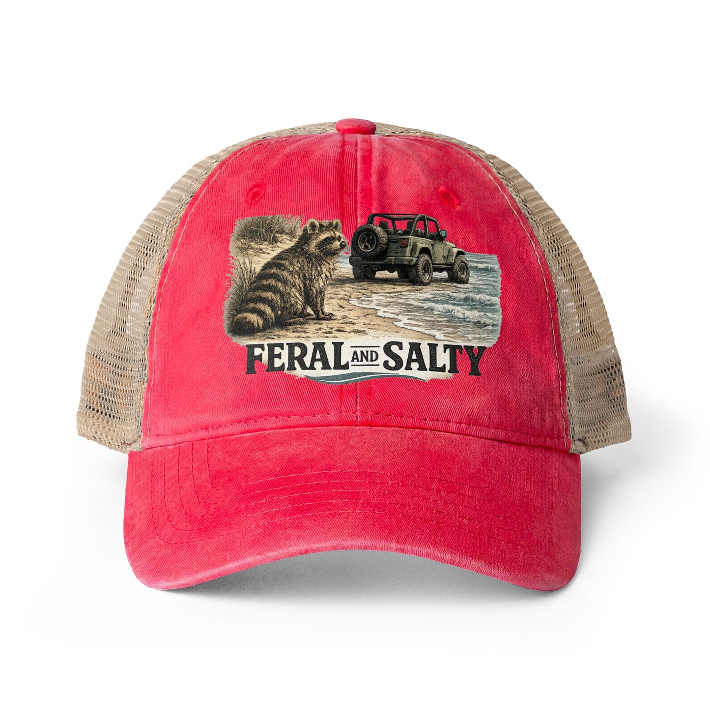 Women's Washed Mesh-Back Cap Feral and Salty