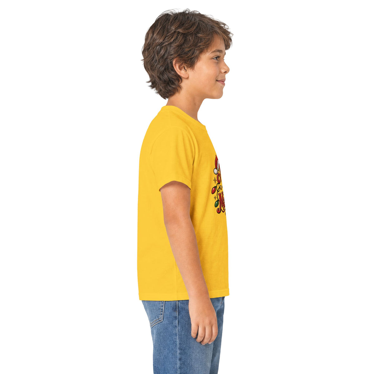 Kids T-Shirt — "Merry & Slightly Matching" Christmas Holiday Tee friends or family matching pajama shirt