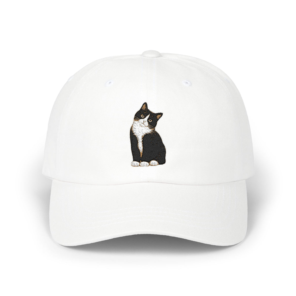 Tuxedo Cat Embroidered Classic Dad Cap
