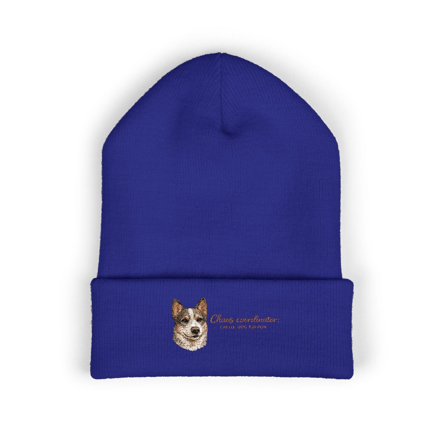 Australian Cattle Dog Embroidered Beanie | Cuffed Knit Hat