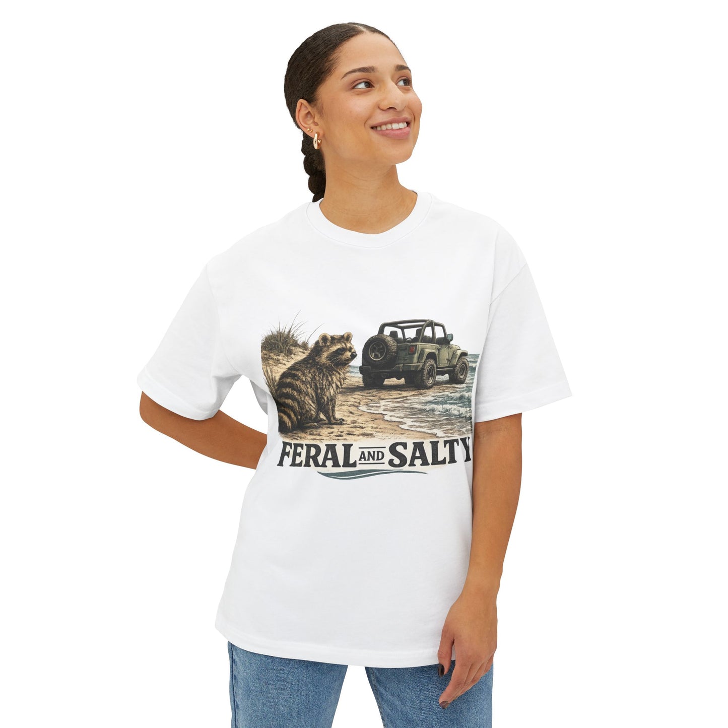 Unisex Oversized Boxy Tee -Feral and Salty