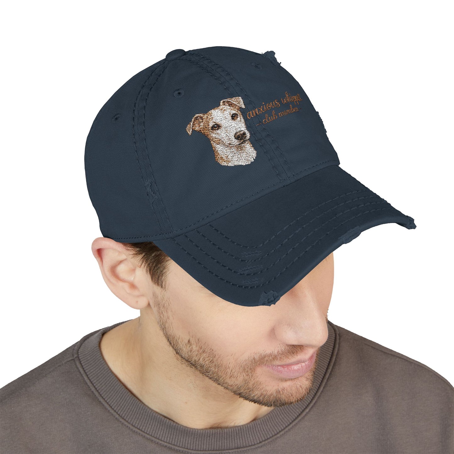 Anxious Whippet Embroidered Dog hat