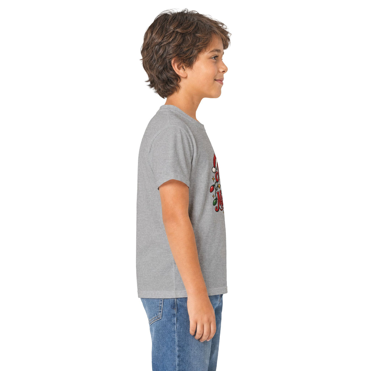 Kids T-Shirt — "Merry & Slightly Matching" Christmas Holiday Tee friends or family matching pajama shirt