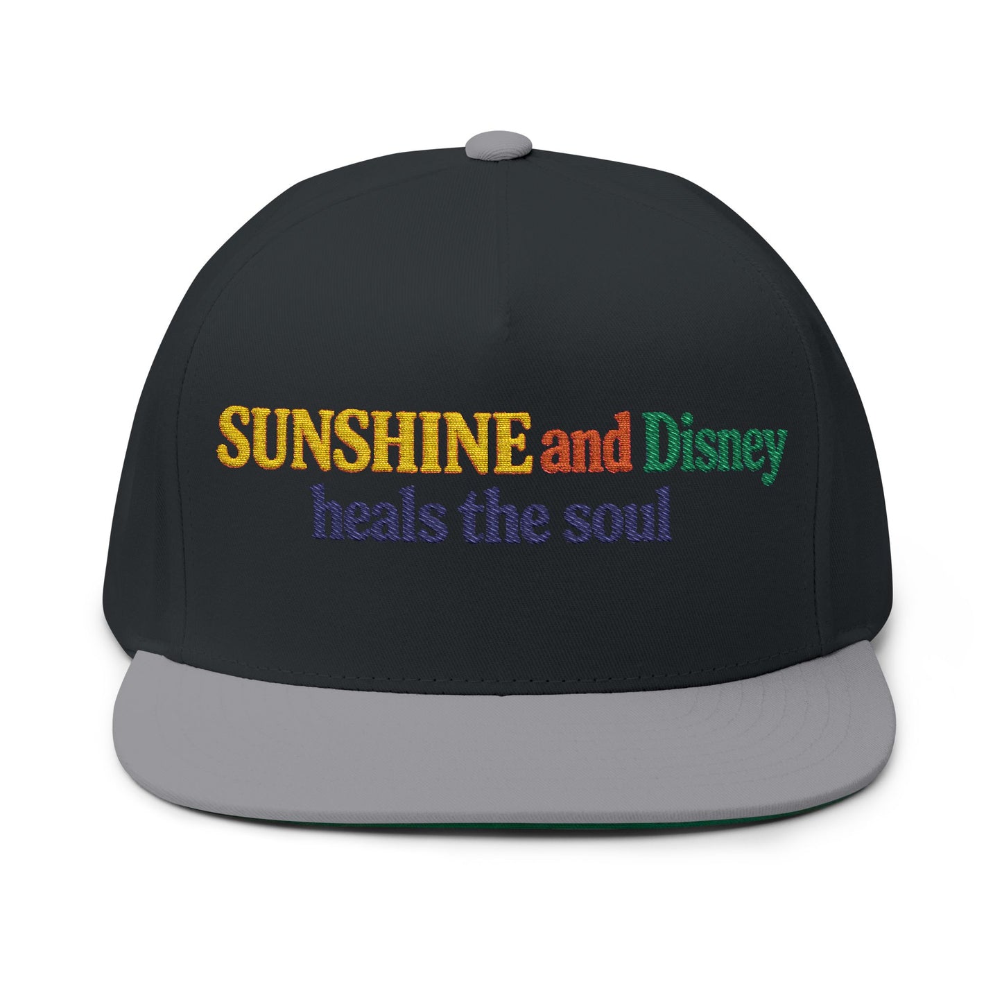 Sunshine and Disney heals the soul Flat Bill Cap | Embroidered Patch