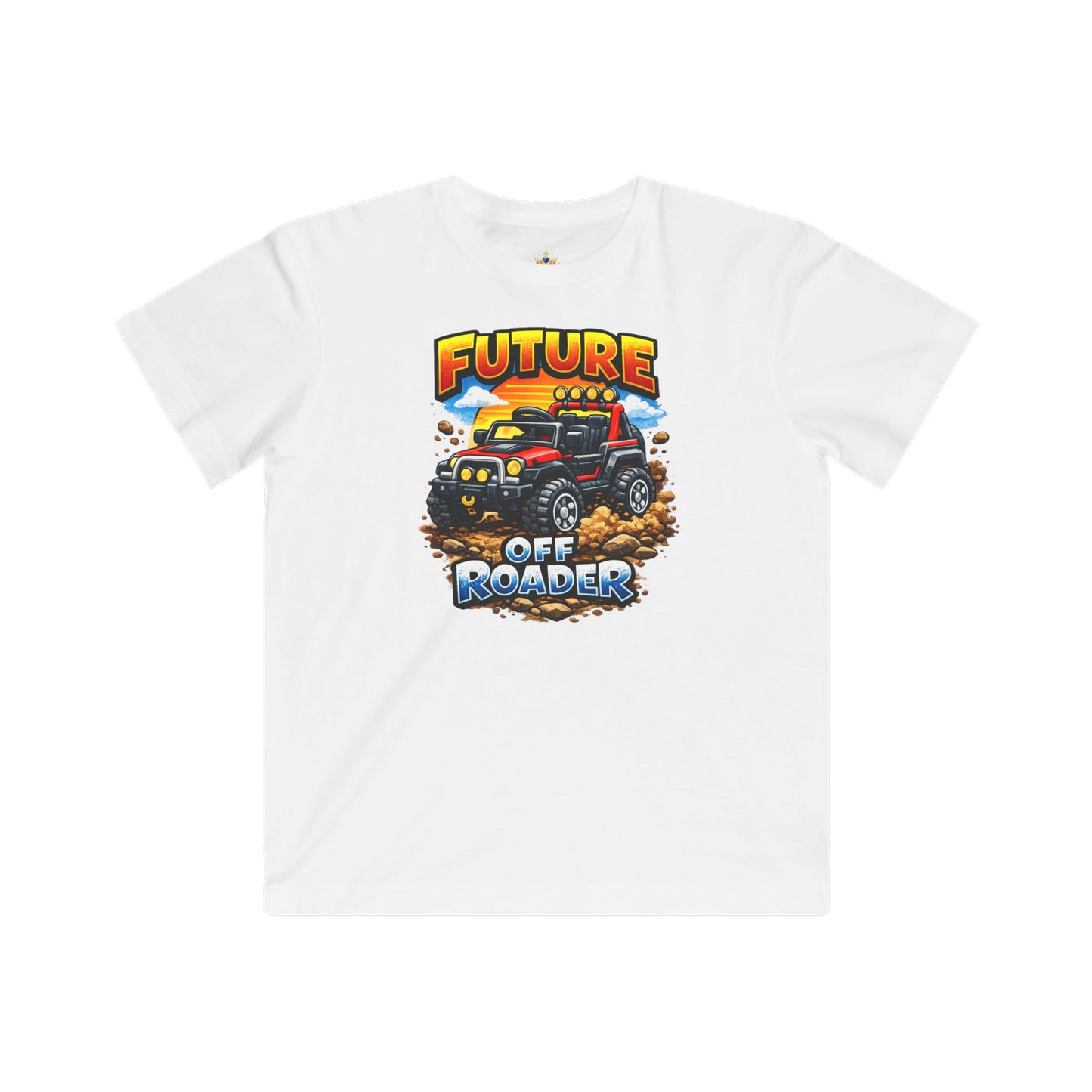 Future Off Roader Kids Tee | Monster Truck Dirt Splash Graphic