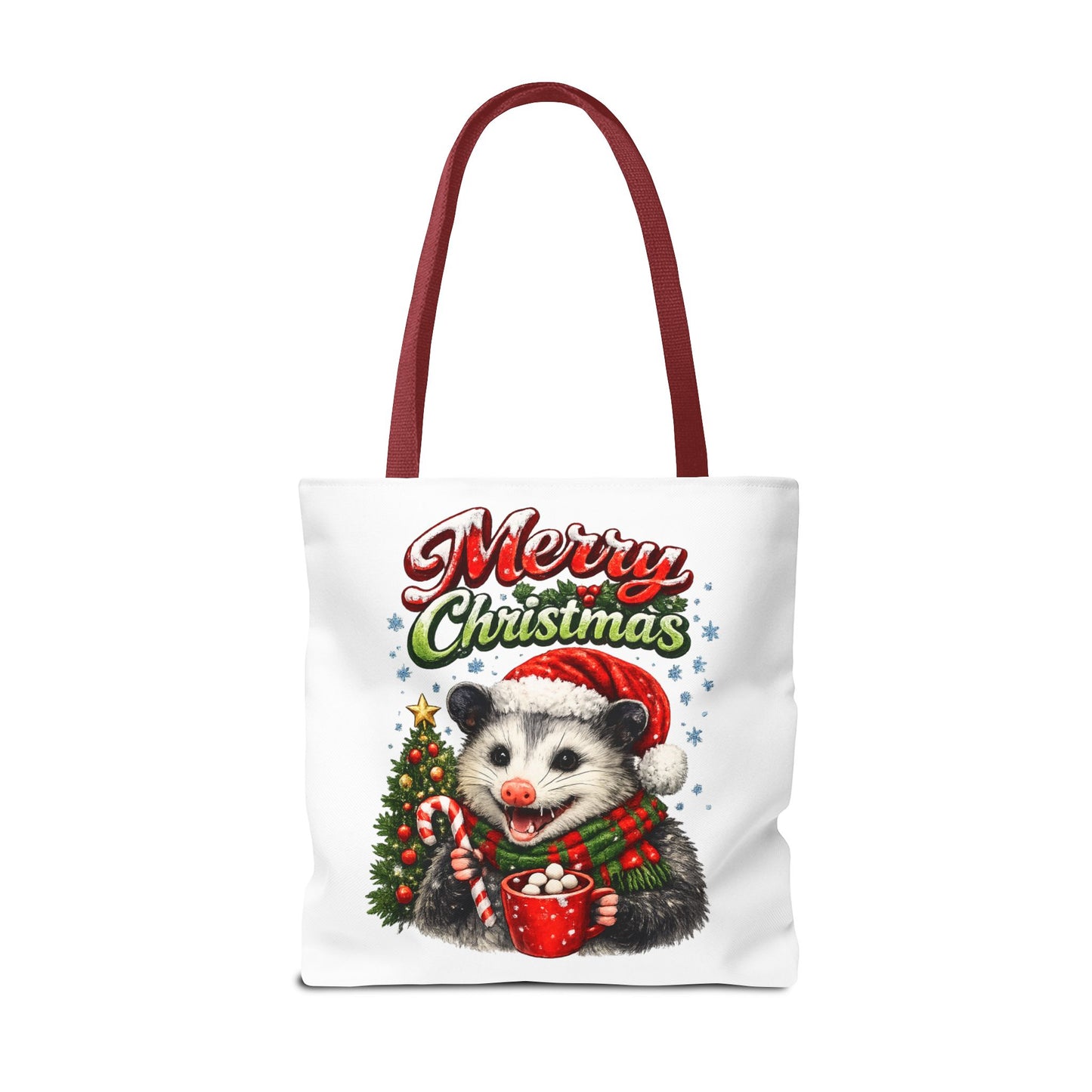 Christmas Opossum Tote Bag — Cute Holiday Animal Holiday Shopping Bag