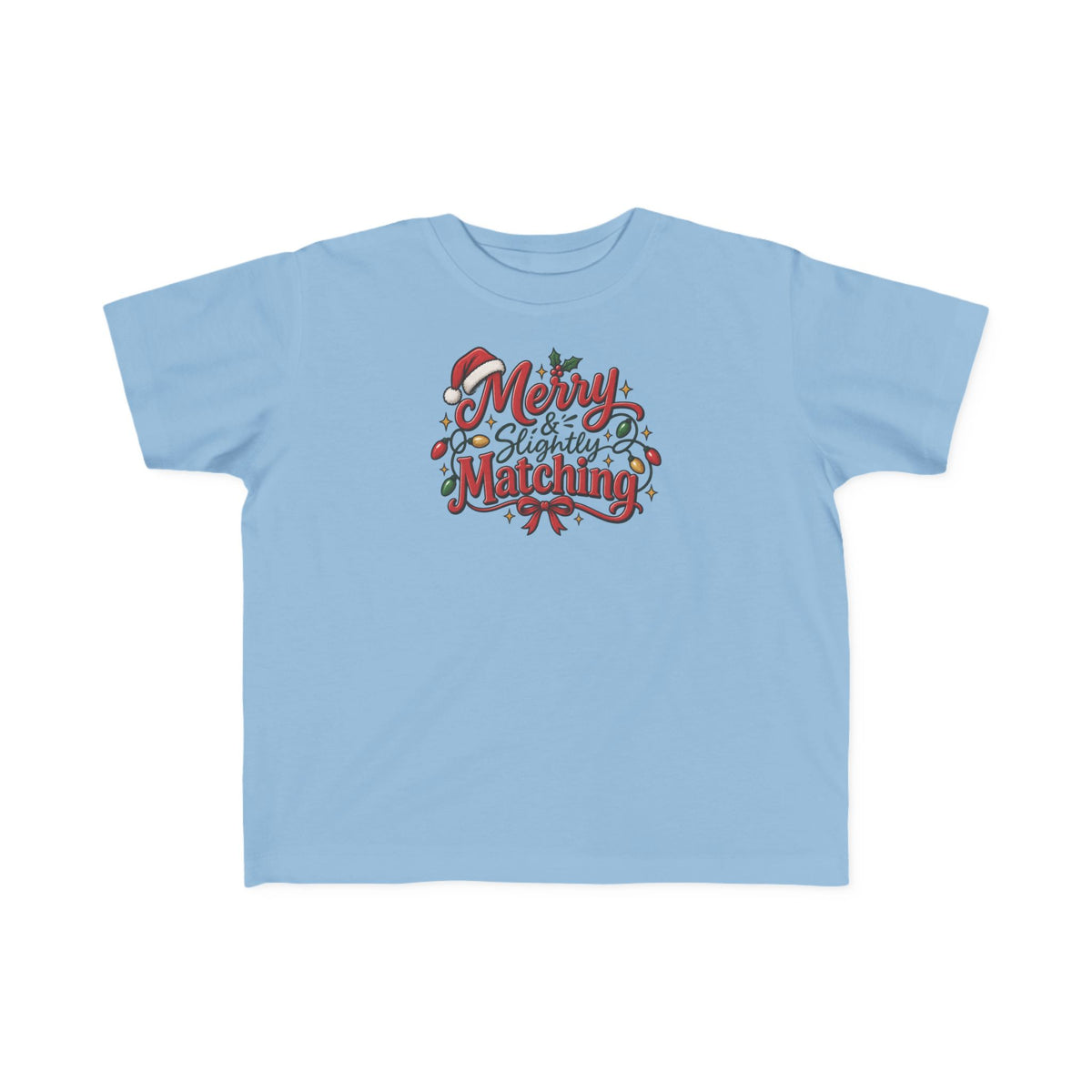 Toddler Christmas Tee – “Merry & Slightly Matching” Holiday Shirt friends or family matching tee