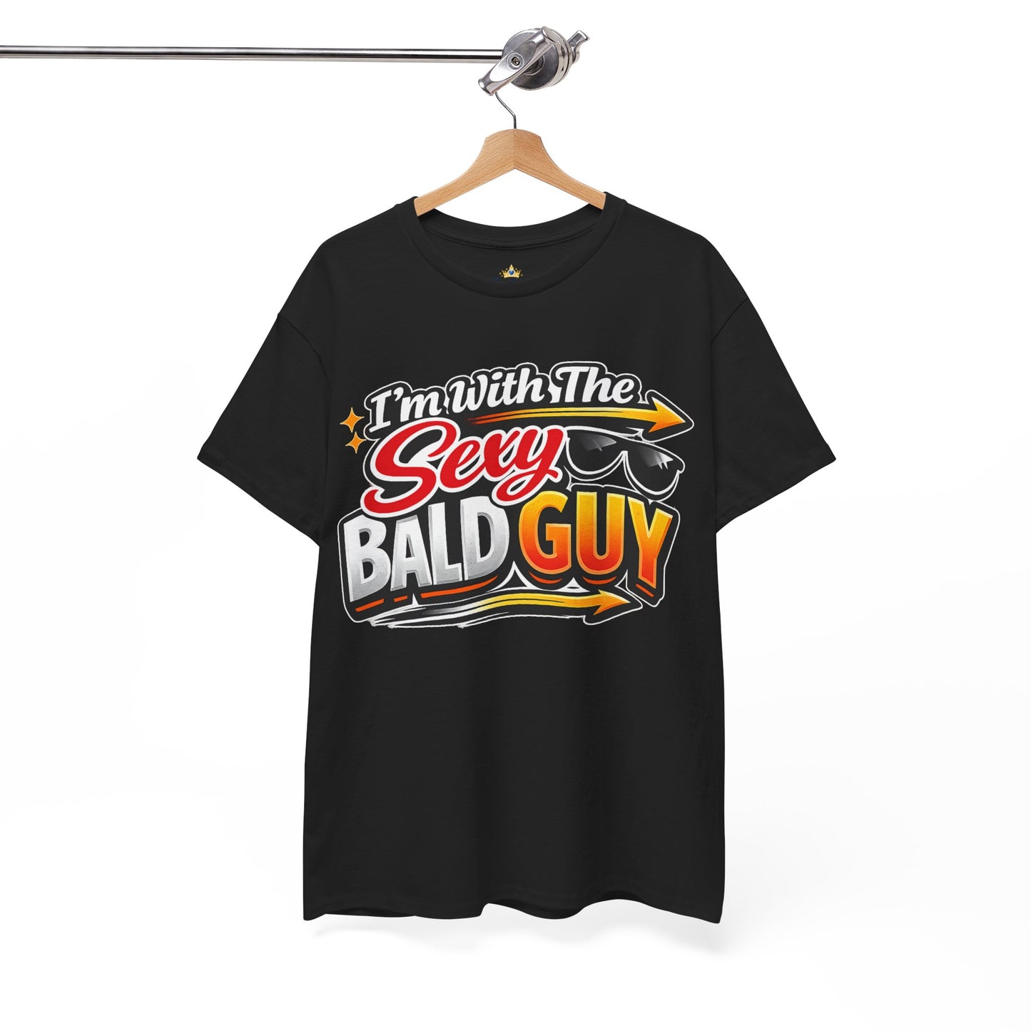 I'm With The Sexy Bald Guy T-Shirt | Funny Novelty Shirt, Sunglasses Graphic