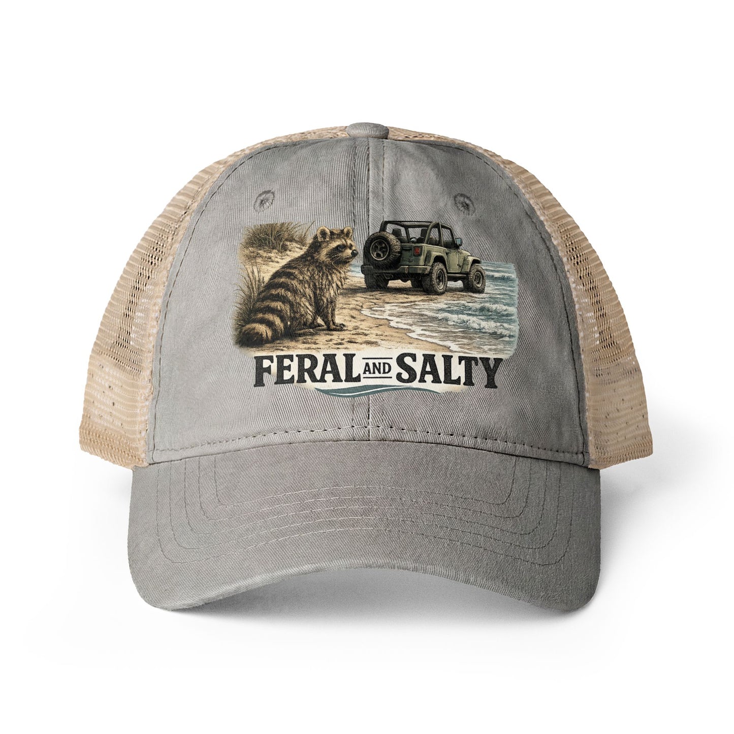 Women's Washed Mesh-Back Cap Feral and Salty