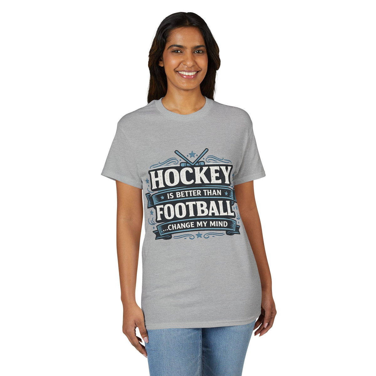 Hockey Is Better Than Football T-Shirt | Change My Mind sports tee