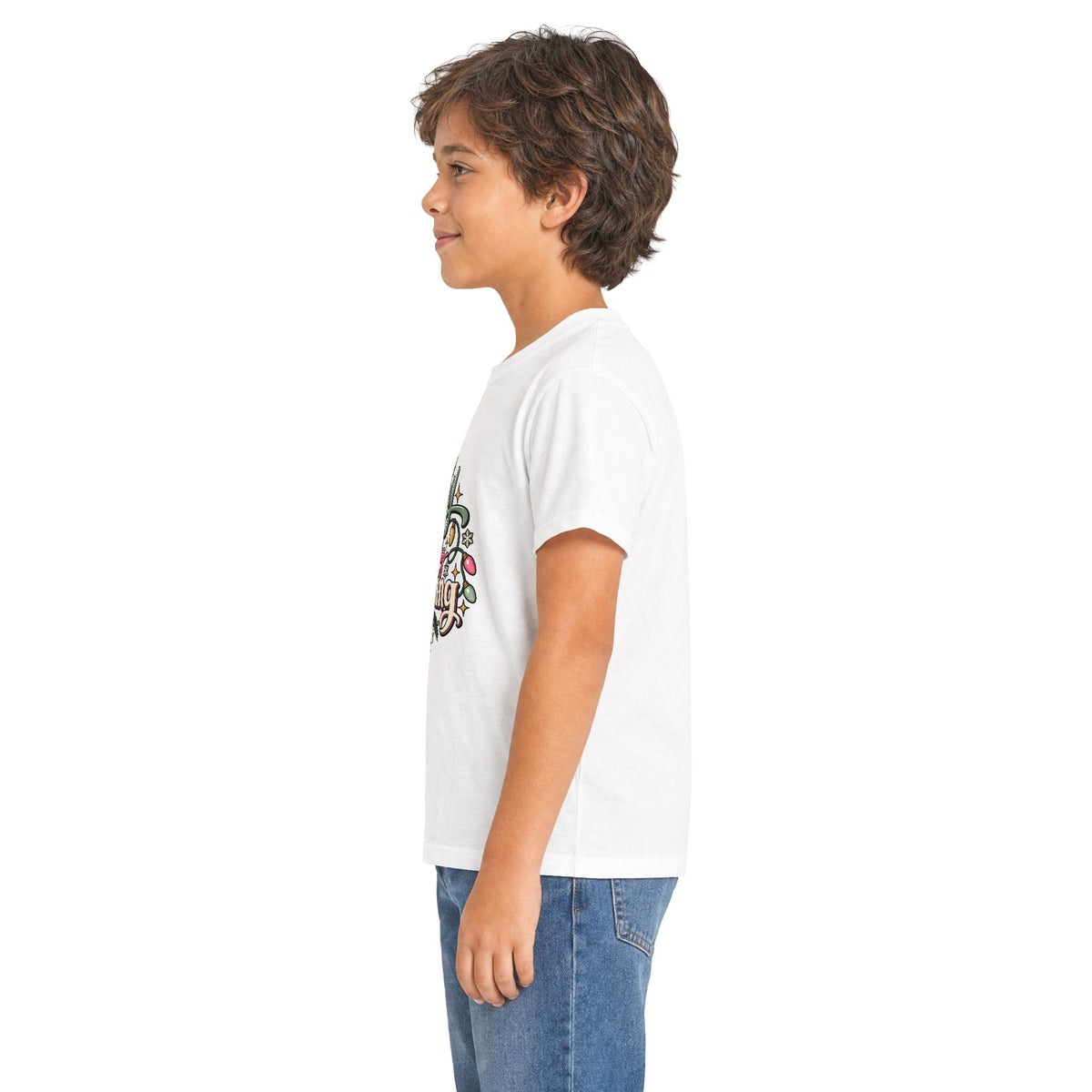 Kids Tee — "Merry & Slightly Matching" Cute Holiday Family Shirt