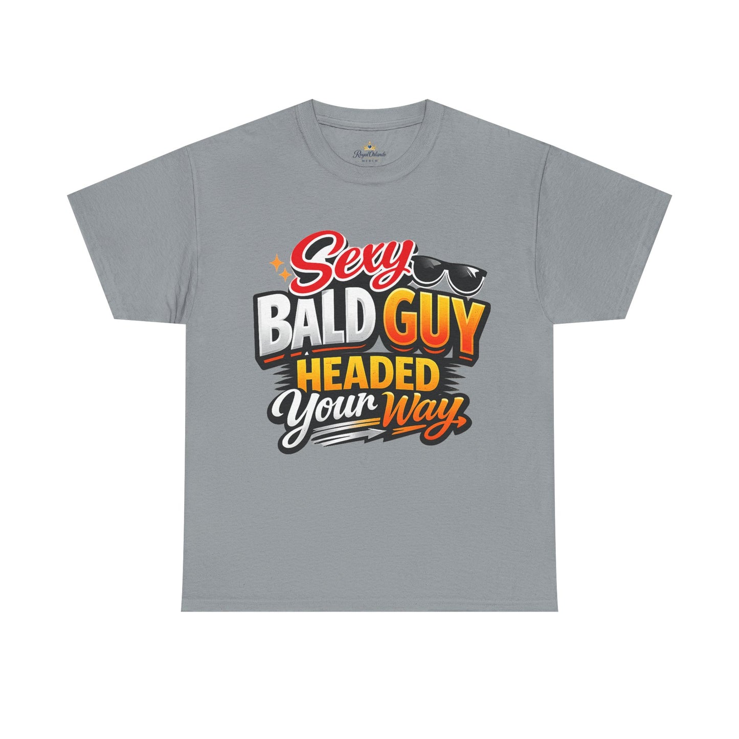 Sexy Bald Guy Headed Your Way T-Shirt | Funny Bald Head Tee, Sunglasses Graphic
