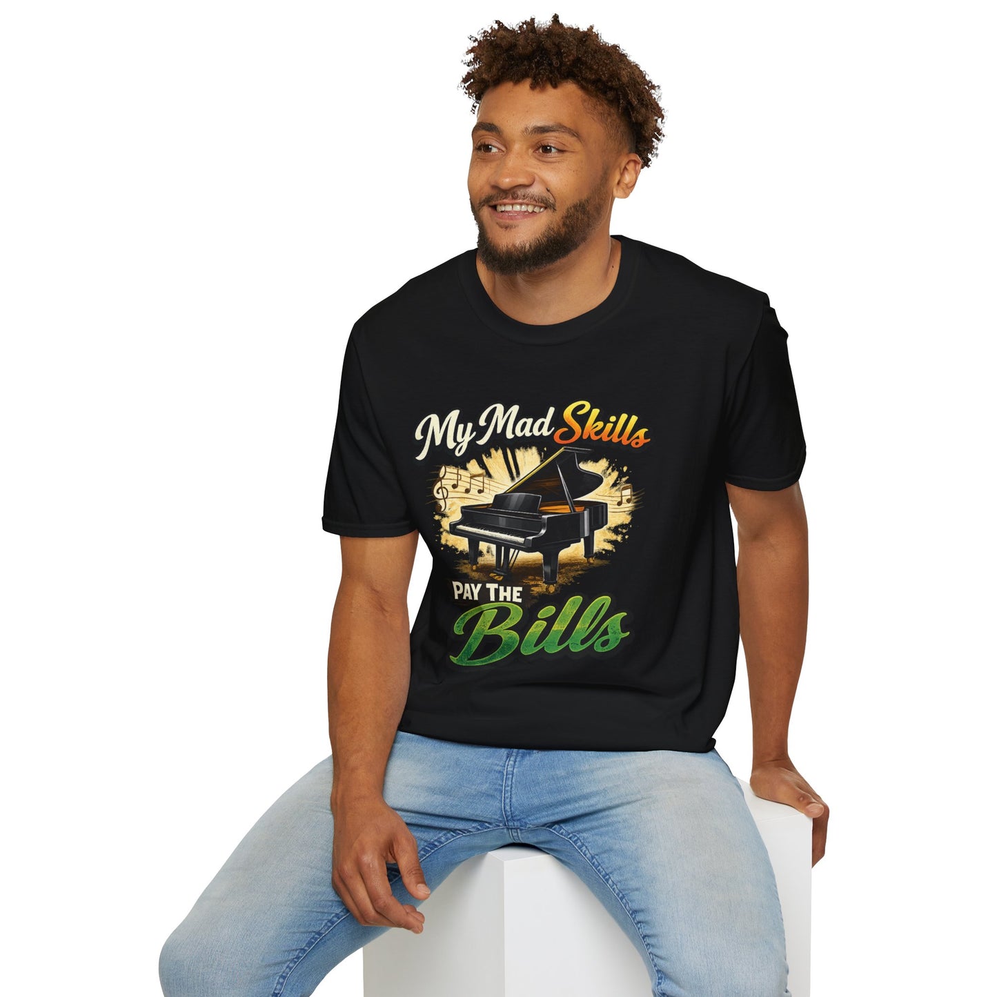 My Mad Skills Pay The Bills Piano T-Shirt | Musician Piano Tee