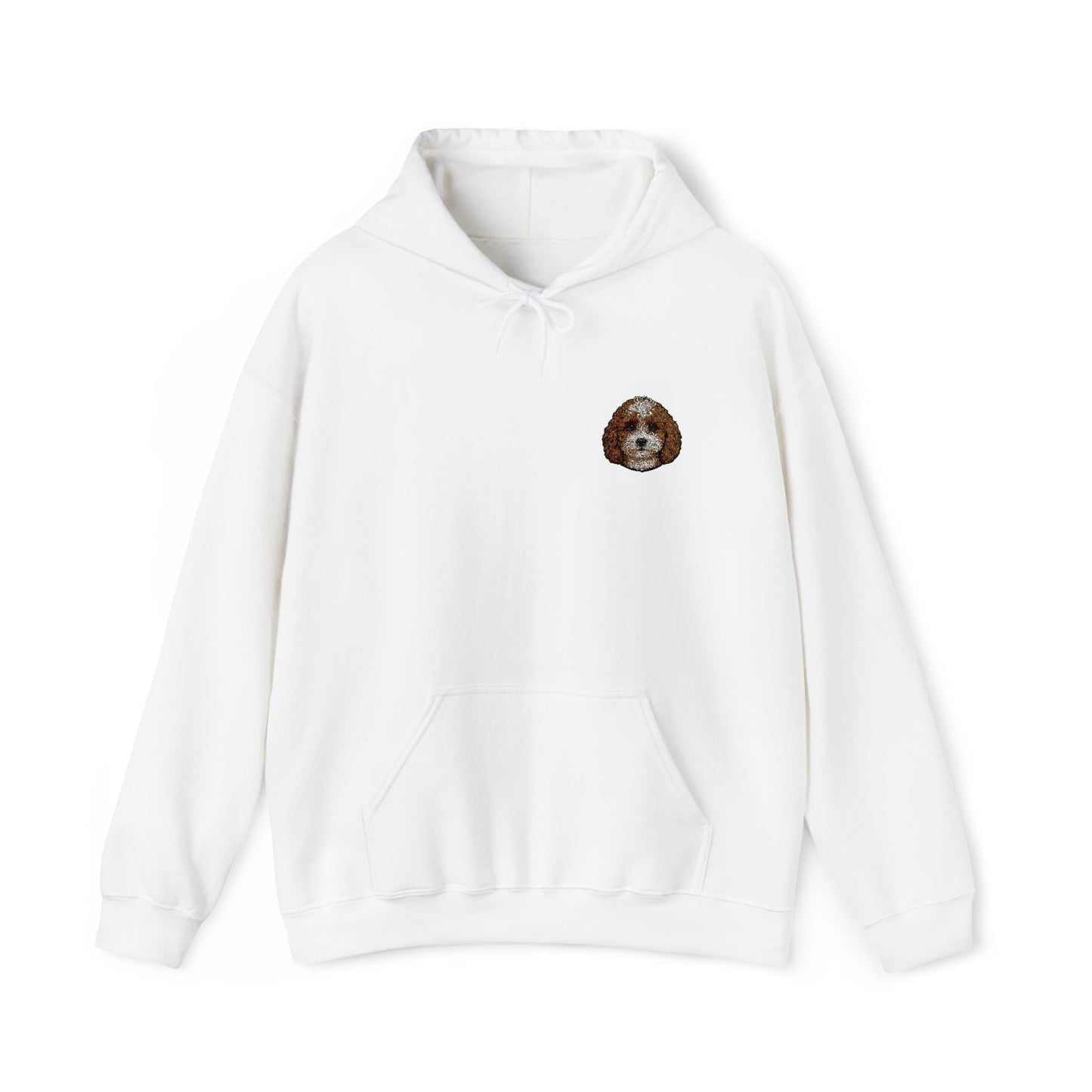 Cavapoo embroidered design on hooded sweatshirt