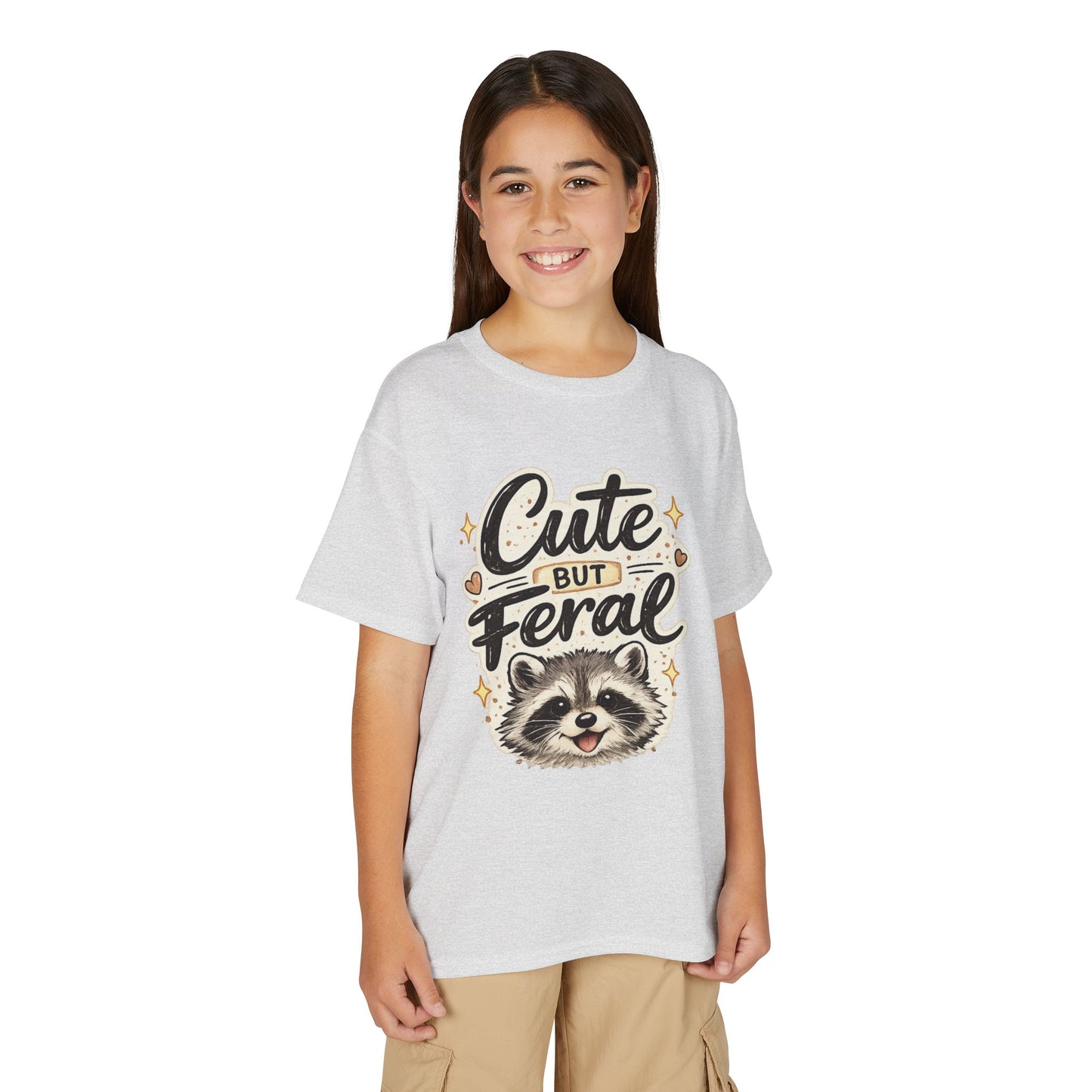 Cute but Feral Raccoon Youth T-Shirt | Kids Animal Graphic Tee