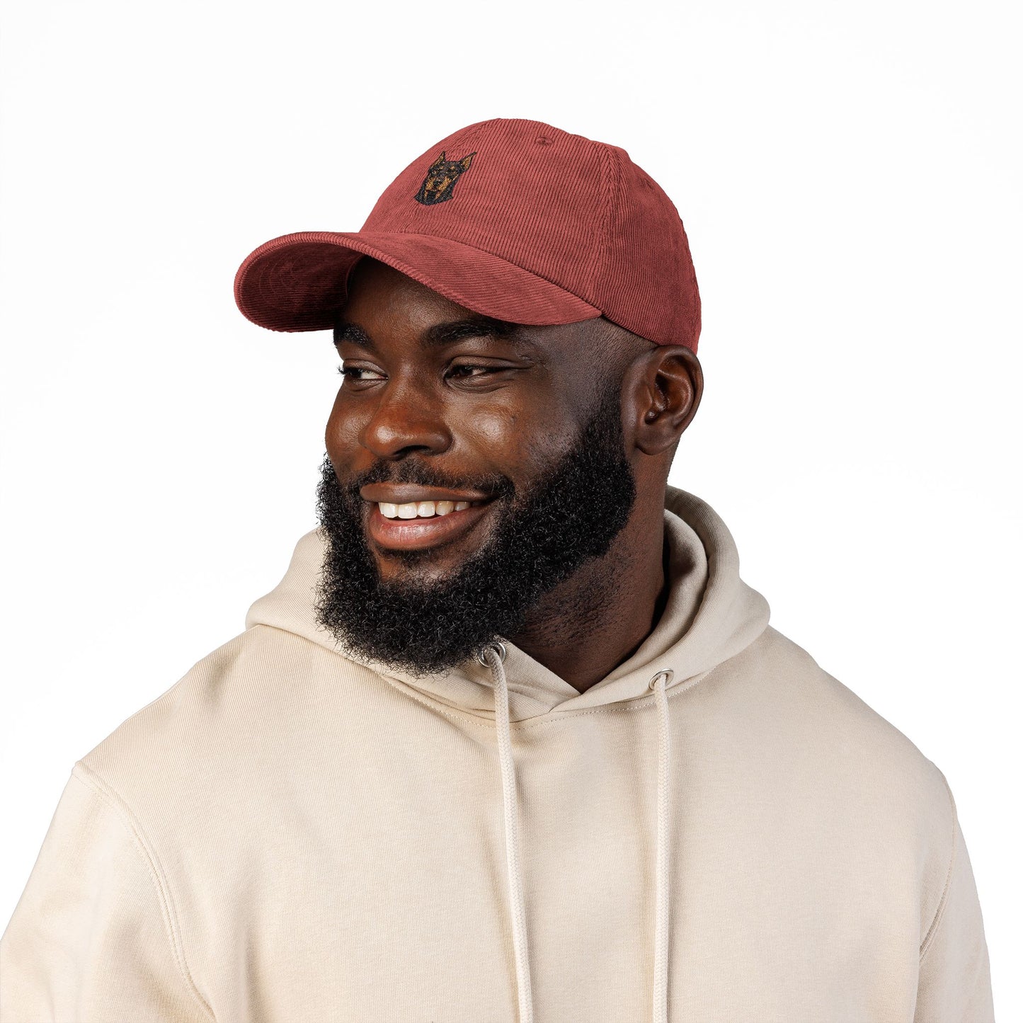 Embroidered Doberman Pinscher Dog Head Cap | Corduroy Hat