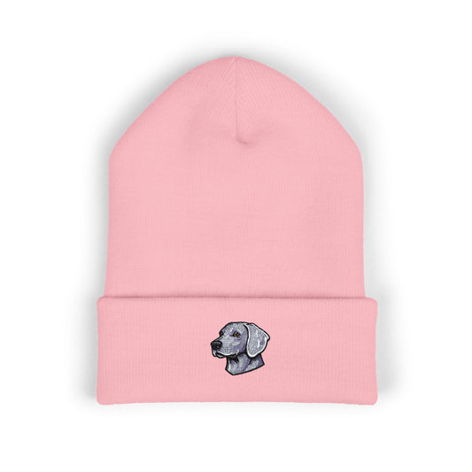 Weimaraner Embroidered Beanie | Cuffed Knit Hat