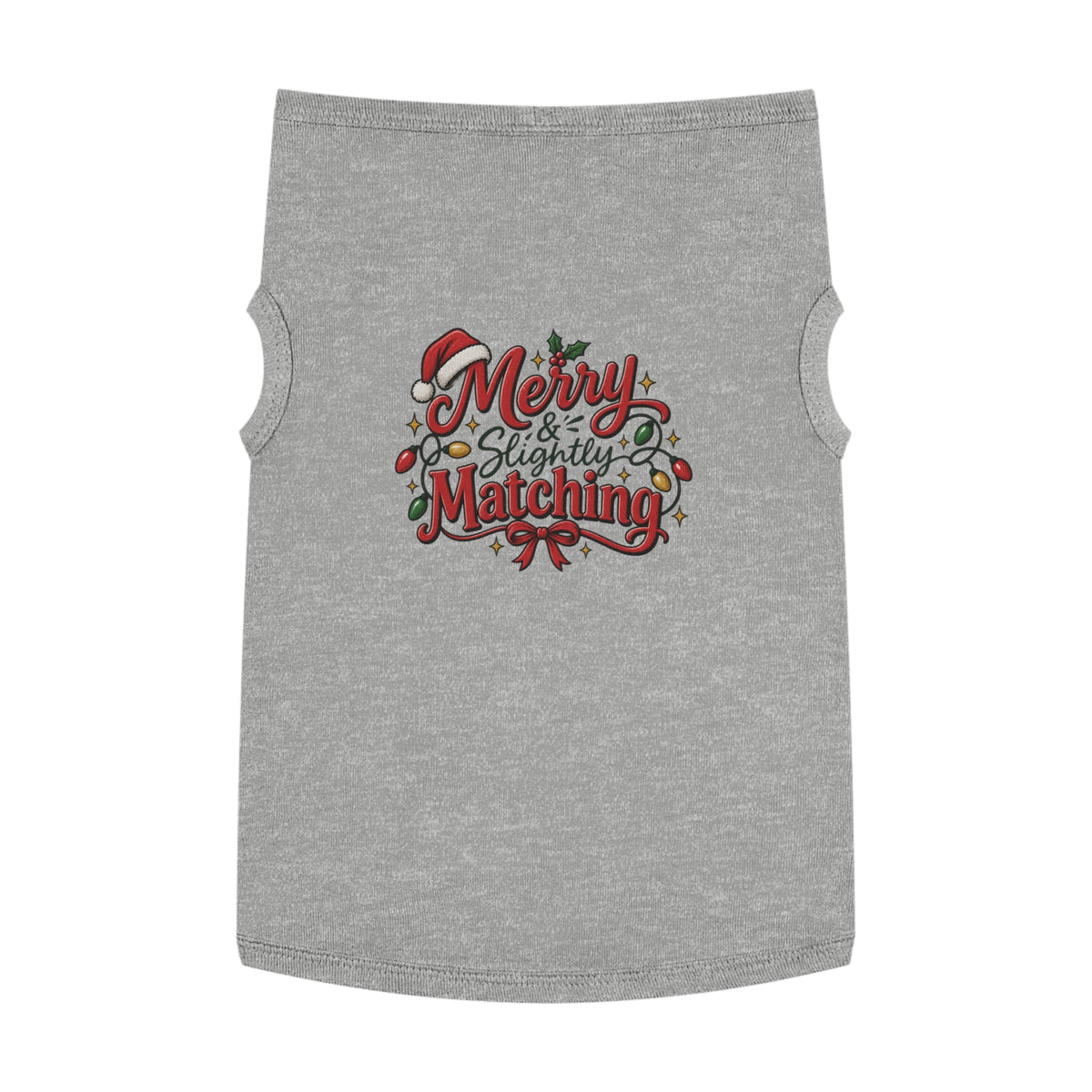 Pet Tshirt — "Merry Slightly Matching" Christmas Dog Shirt family pajama set
