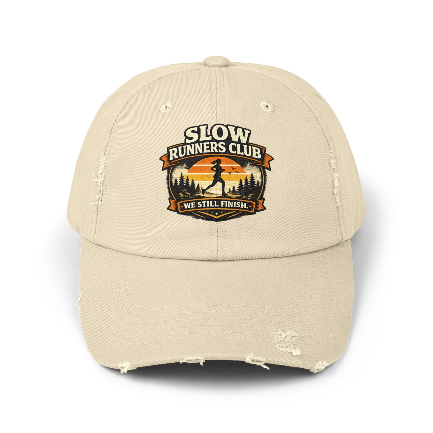 Slow Runners Club cap  We still finish | Distressed Running Hat, Funny Runner Logo