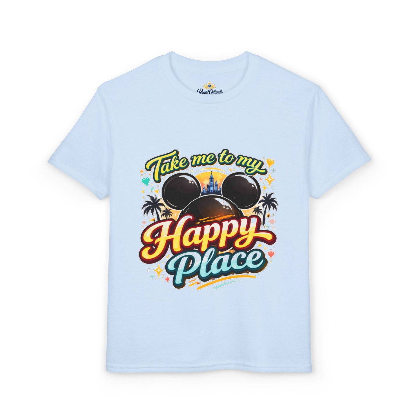Take Me To My Happy Place Youth T-Shirt | Mickey Ears Sunset Theme