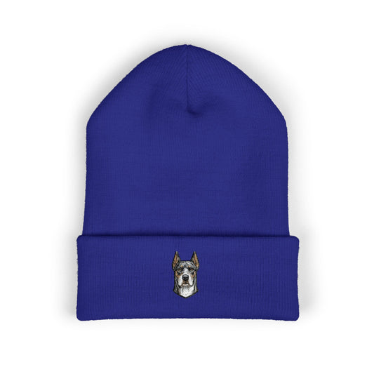 Great Dane Embroidered Beanie | Cuffed Knit Hat