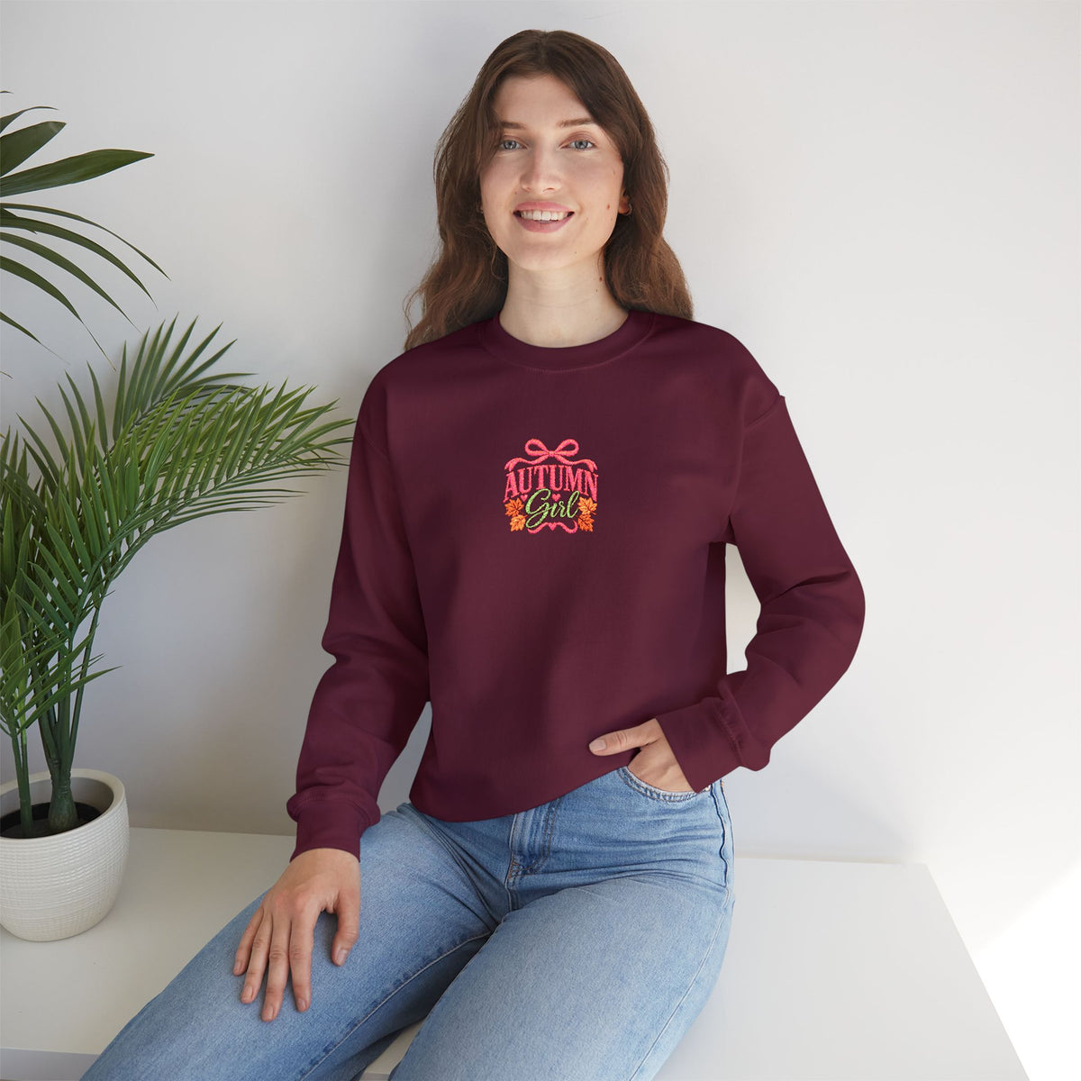 Autumn Girl 2026 Fall embroidered Unisex Heavy Blend™ Crewneck Sweatshirt