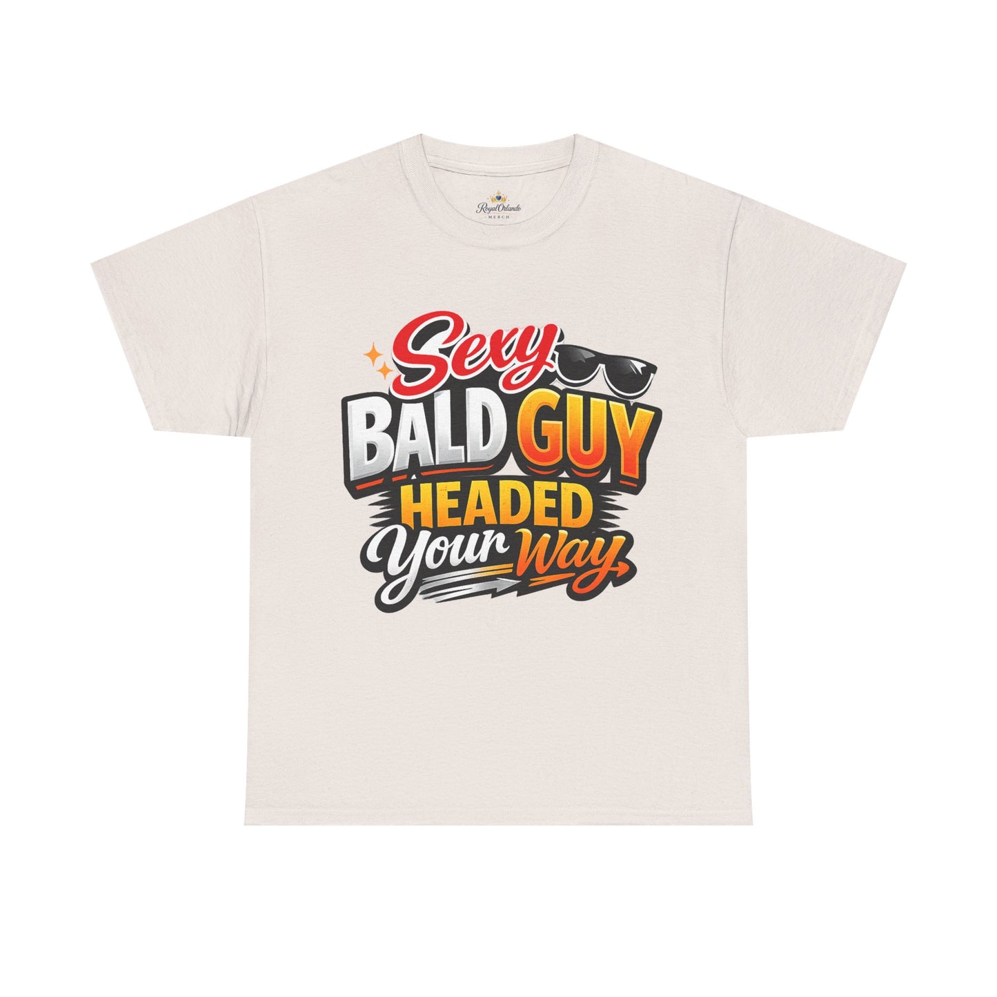 Sexy Bald Guy Headed Your Way T-Shirt | Funny Bald Head Tee, Sunglasses Graphic
