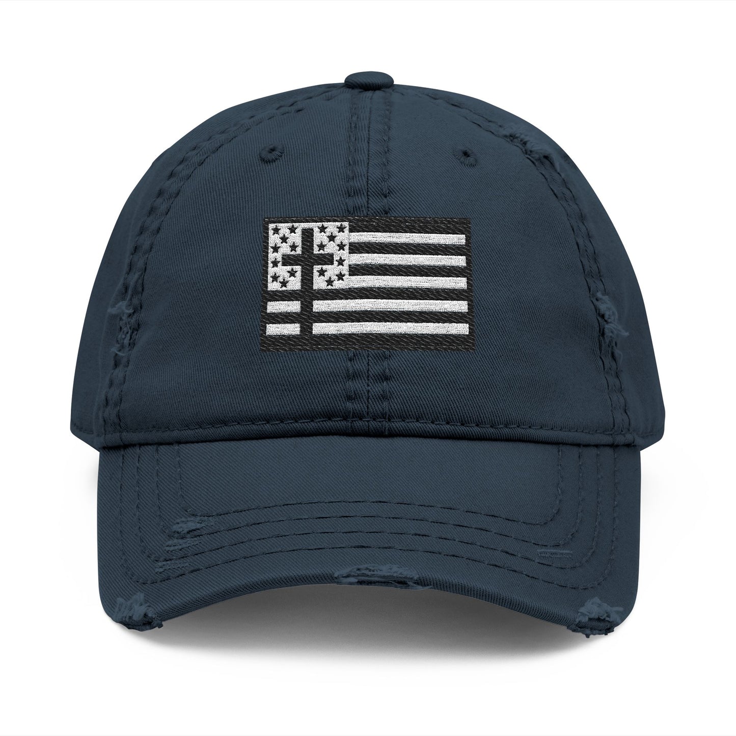 Distressed Embroidered American Flag Dad Hat
